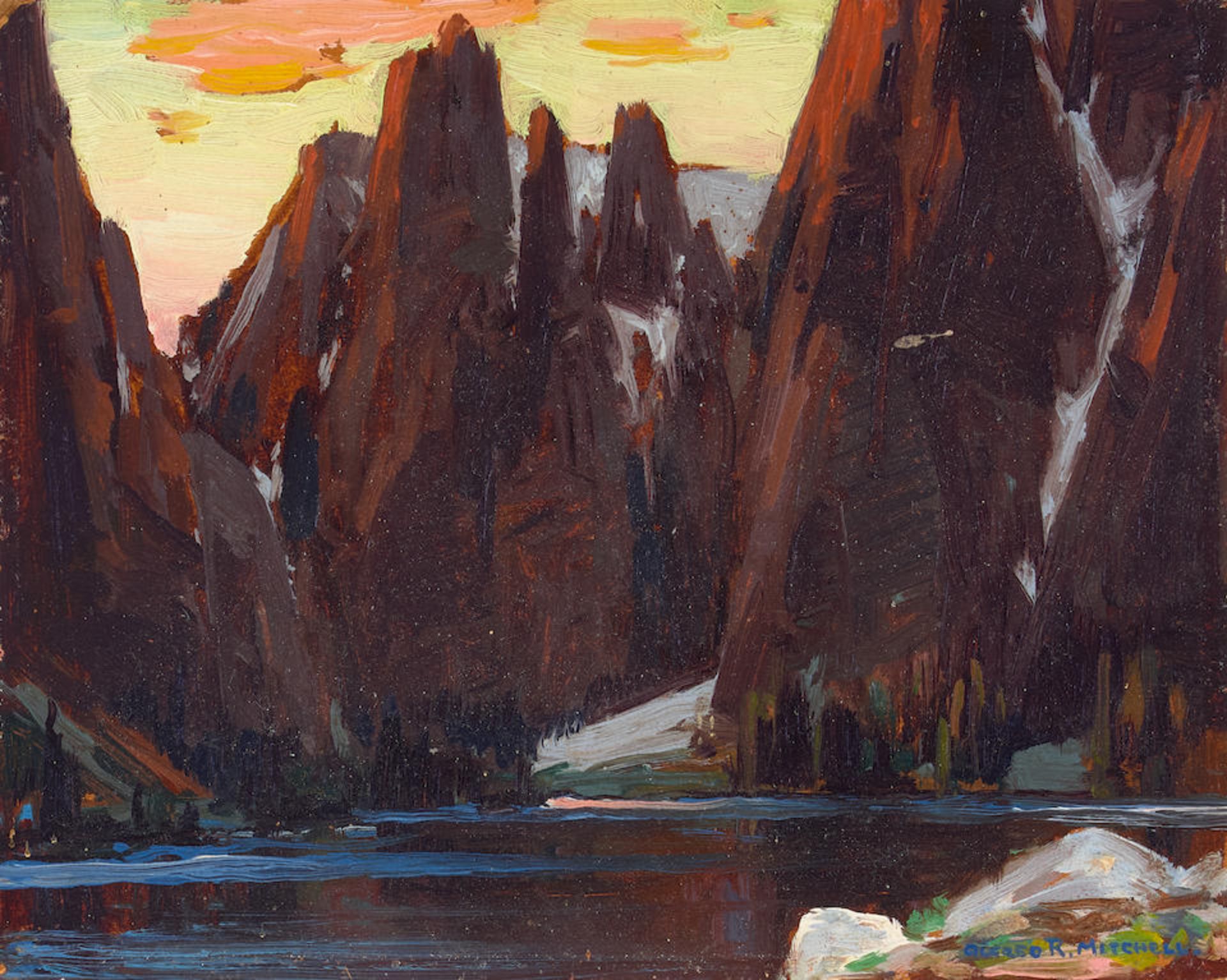 Alfred R. Mitchell (1888-1972) Evening - High Sierra 8 x 10 in. unframed