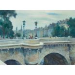 Emil Jean Kosa, Jr. (1903-1968) Pont Neuf #3 21 x 28 3/4 in. framed 29 1/2 x 36 1/2 in.