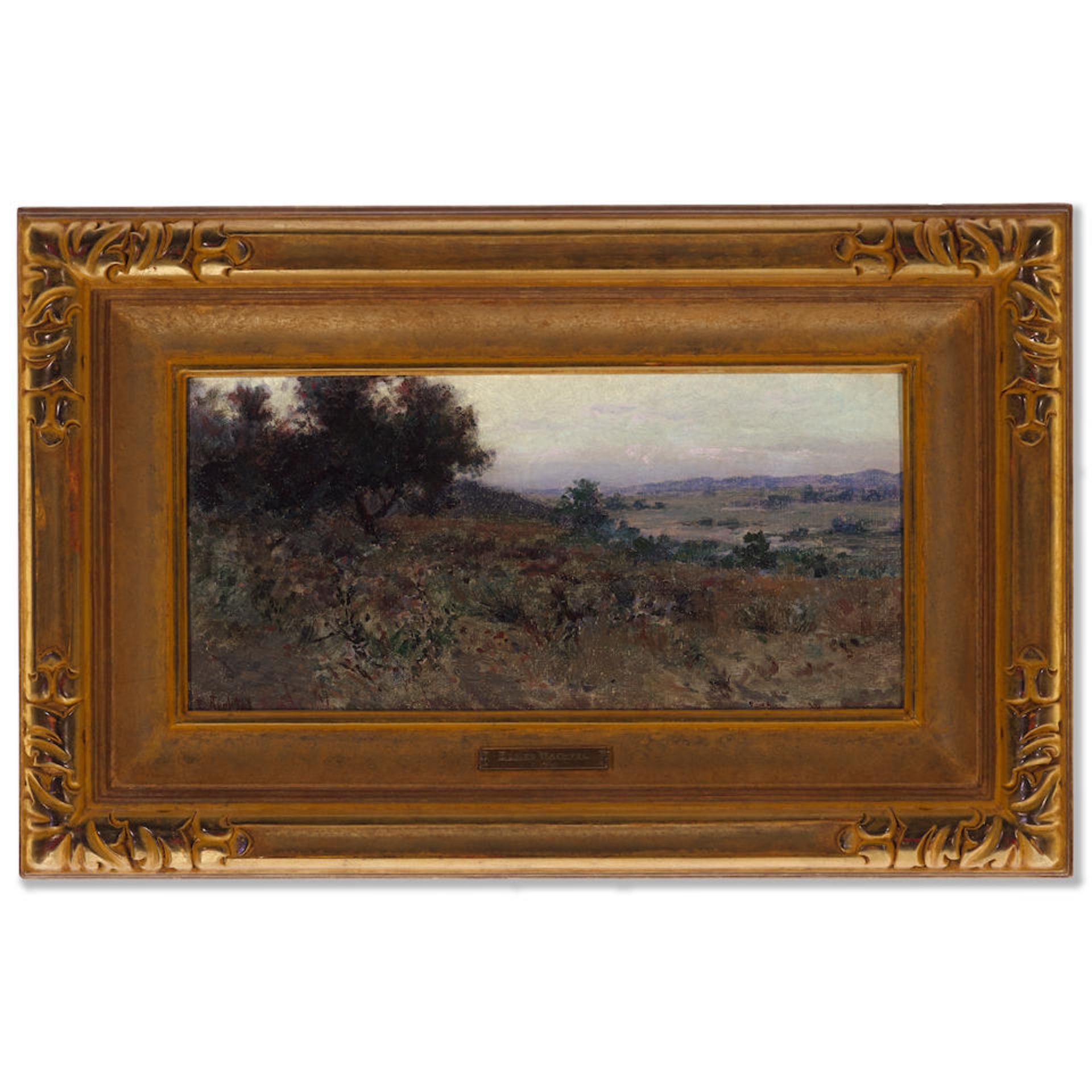 Elmer Wachtel (1864-1929) Dusk 7 x 14 in. framed 12 3/4 x 19 3/4 in. (Painted circa 1906.) - Bild 2 aus 2