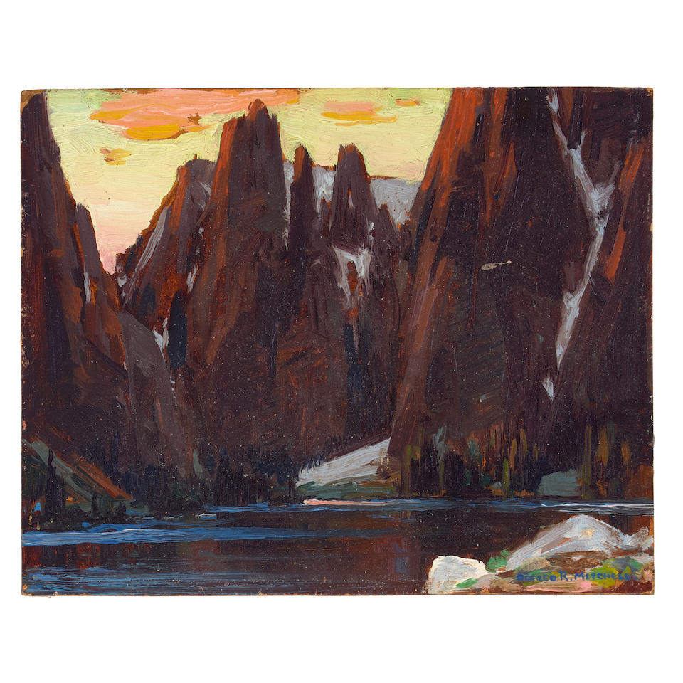 Alfred R. Mitchell (1888-1972) Evening - High Sierra 8 x 10 in. unframed - Image 2 of 2