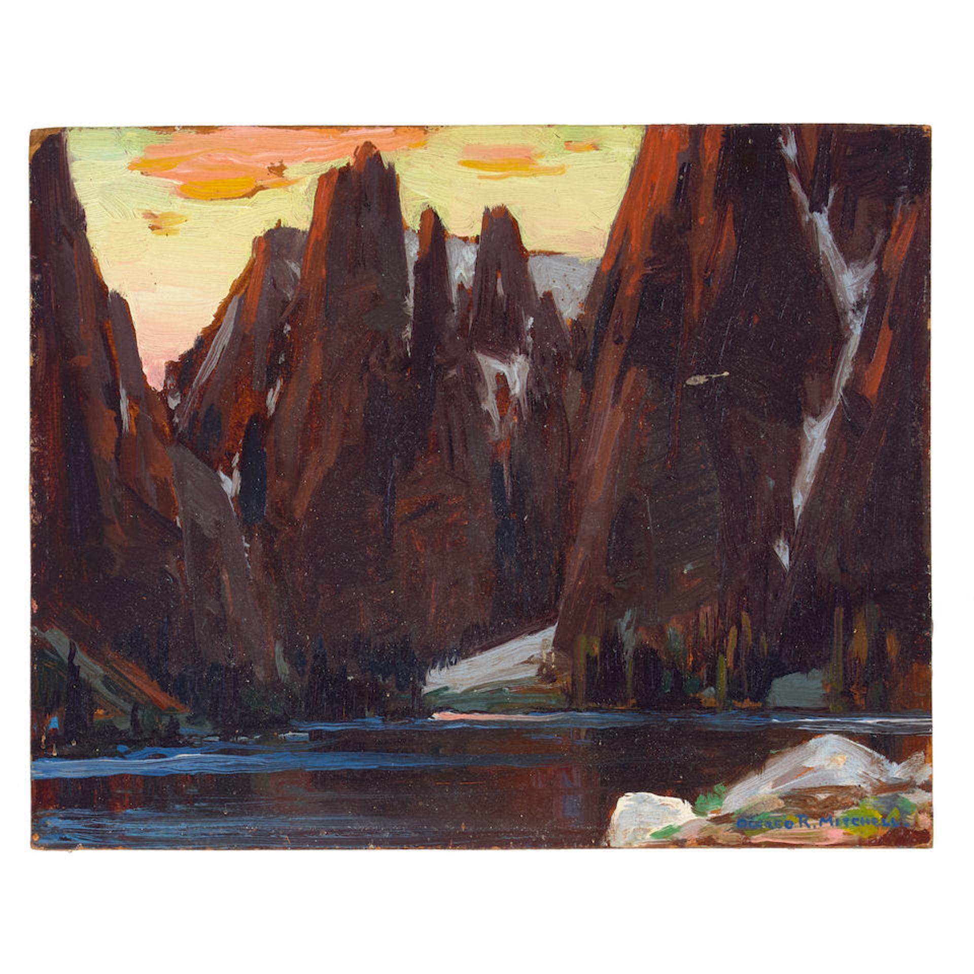 Alfred R. Mitchell (1888-1972) Evening - High Sierra 8 x 10 in. unframed - Bild 2 aus 2