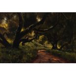 Ludmilla Pilat Welch (1867-1925) California Oaks 12 x 18 in. framed 21 x 27 in.