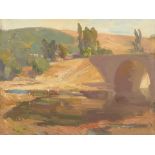 Franz Arthur Bischoff (1864-1929) Along the Arroyo 15 x 20 in. framed 21 x 26 in.