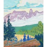 Franz Arthur Bischoff (1864-1929) High Sierras 11 1/2 x 10 in. framed 17 1/4 x 15 3/4 in.