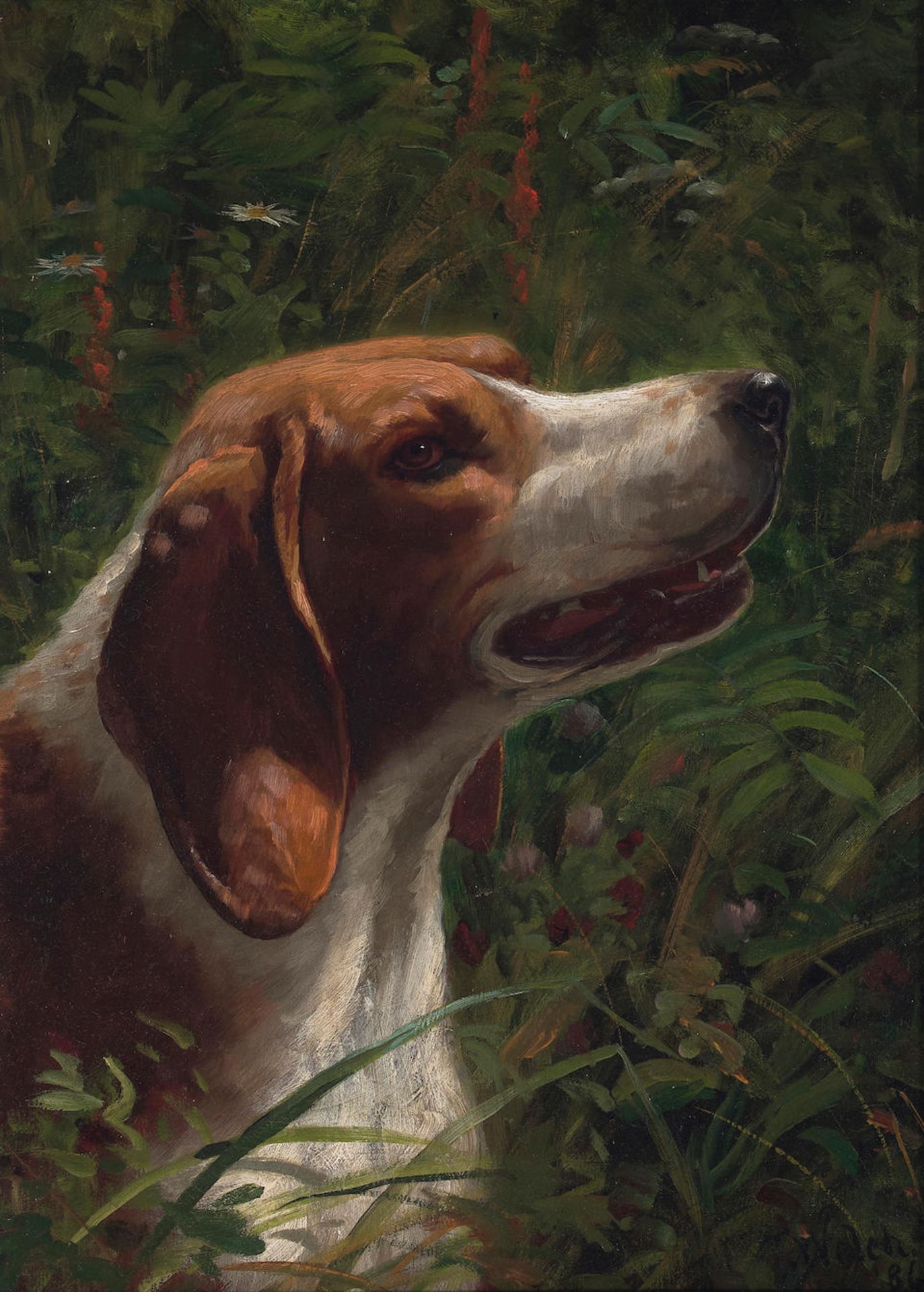 Thaddeus Welch (1844-1919) Man's Best Friend 20 x 15 in. framed 28 3/4 x 23 3/4 in.