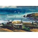 Phil Dike (1906-1990) Corona del Mar sight 12 3/4 x 18 3/4 in. framed 23 x 29 in.