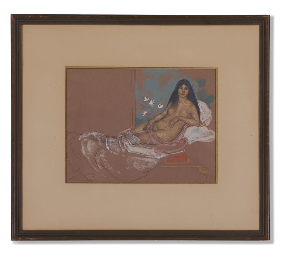 William Penhallow Henderson (1877-1943) Reclining Nude sight 7 1/2 x 10 in. framed 15 x 17 in. - Image 3 of 3