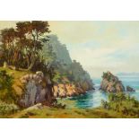 Albert Thomas DeRome (1885-1959) Big Dome (Point Lobos) 10 x 14 in. framed 16 x 20 in.