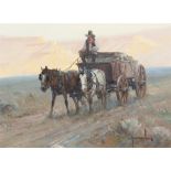 Robert Pummill (born 1936) Ranch Wagon 8 x 11 in. framed 15 x 17 3/4 in.