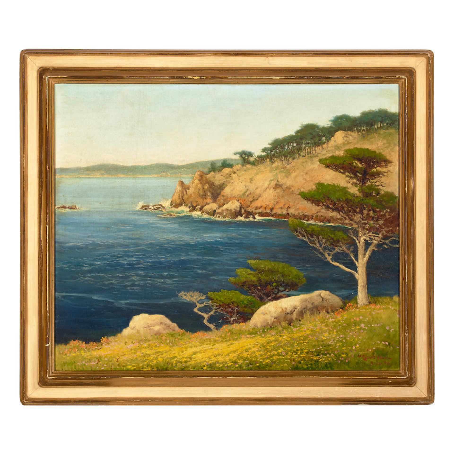 Robert William Wood (1889-1979) Carmel-by-the-Sea 25 x 30 in. framed 30 1/2 x 35 1/2 in. - Image 3 of 4