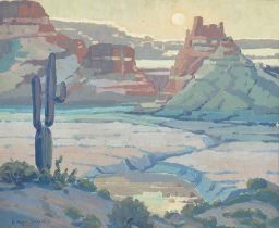 Howard Arden Edwards (1884-1953) Arizona Desert Landscape 16 x 20 in. framed 18 x 21 1/2 in.
