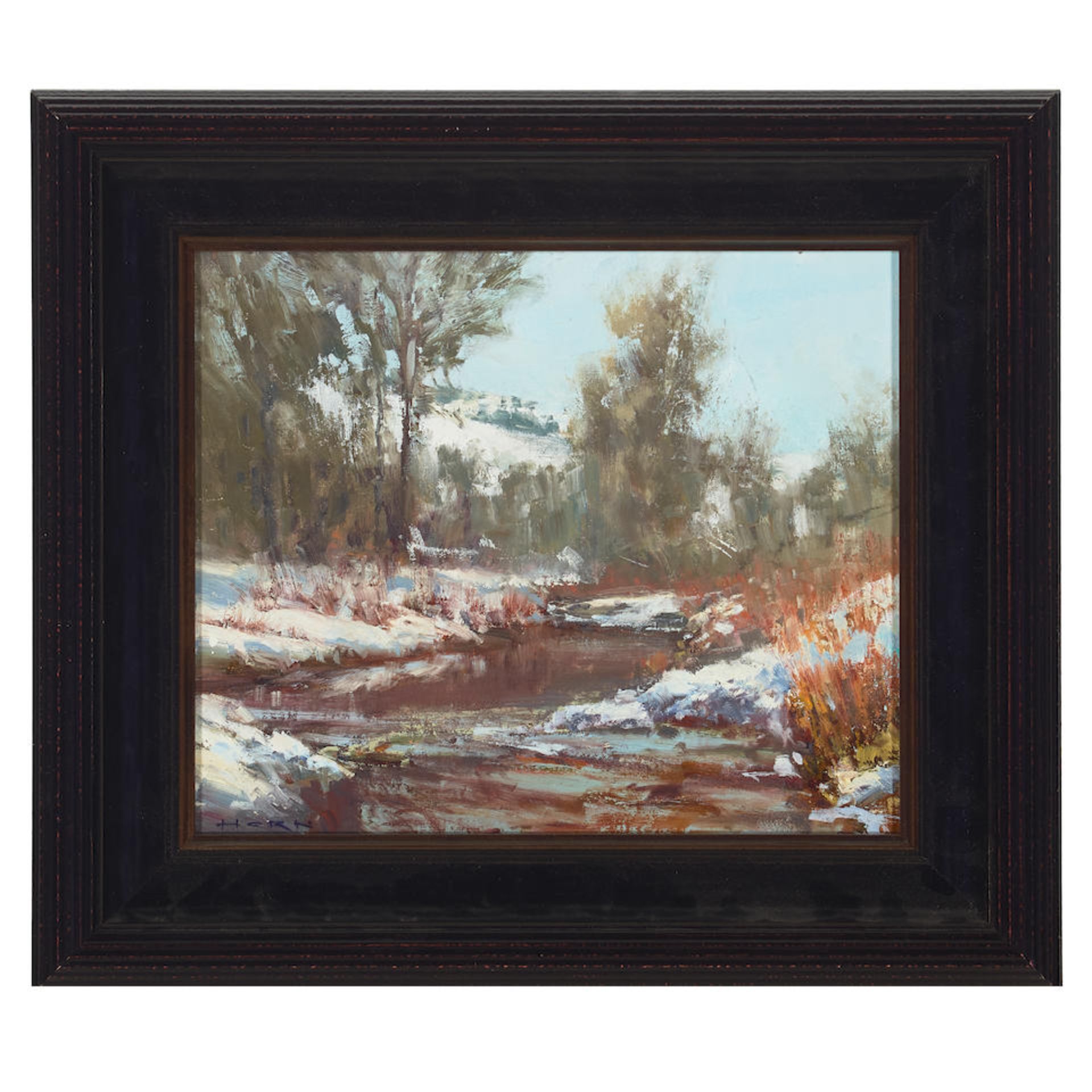 Jeffrey Carl Horn (born 1947) Snow Melt 10 x 12 in. framed 15 x 17 in. - Image 2 of 2