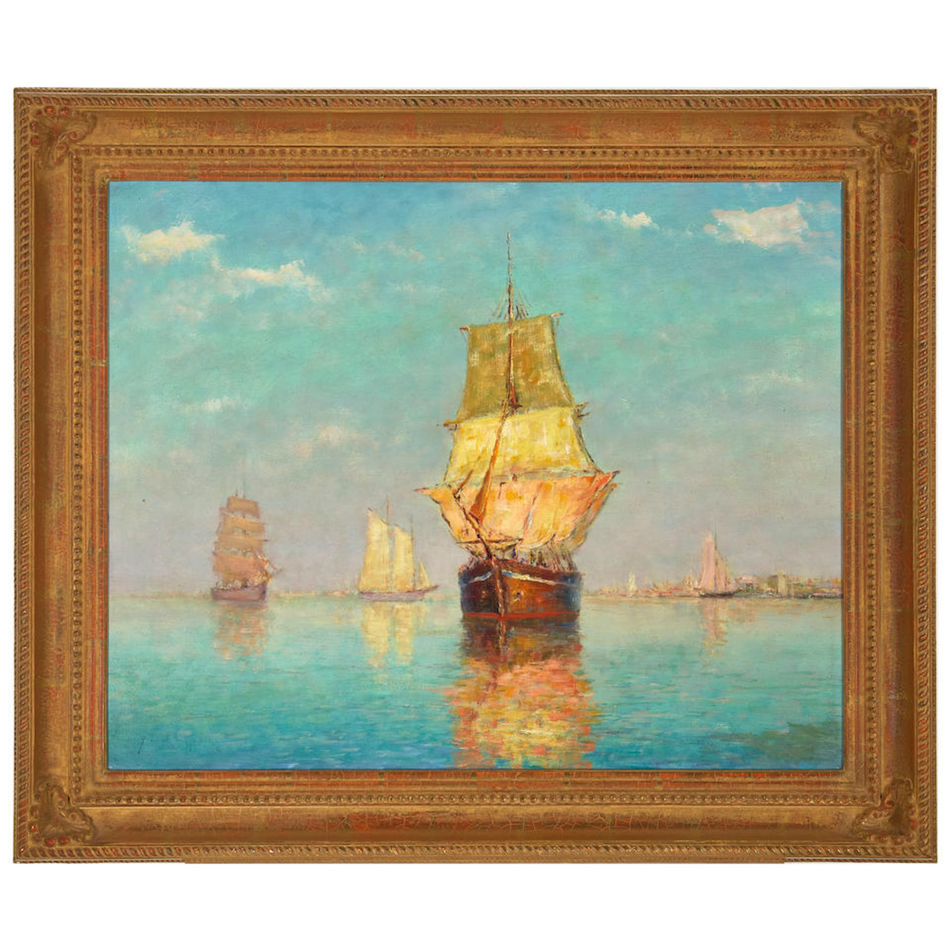 Dedrick Brandes Stuber (1878-1954) Last Port 20 x 25 in. framed 25 3/4 x 30 1/2 in. - Bild 2 aus 2