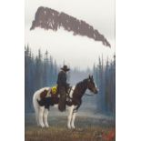 George Dee Smith (born 1944) The Red Creek Cowboy 18 x 12 in. framed 25 1/2 x 19 3/4 in.