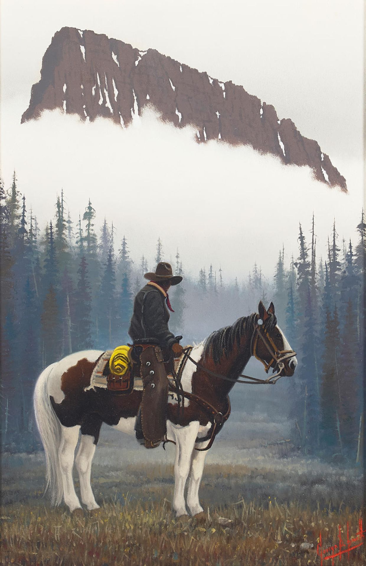 George Dee Smith (born 1944) The Red Creek Cowboy 18 x 12 in. framed 25 1/2 x 19 3/4 in.