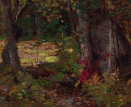 Emma Lampert Cooper (1860-1920) The Woods, North Conway (New Hampshire) 8 1/2 x 10 1/2 in. frame...