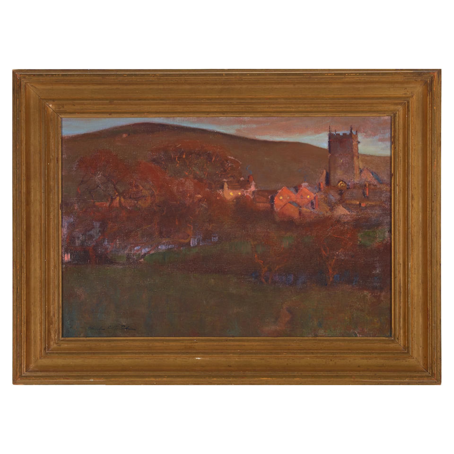 Charles Rollo Peters (1862-1928) European Village 18 x 27 in. framed 24 1/2 x 33 in. - Image 2 of 2