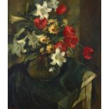 Sueo Serisawa (1910-2004) Lilies on the Table 30 x 26 in. framed 33 x 29 in.