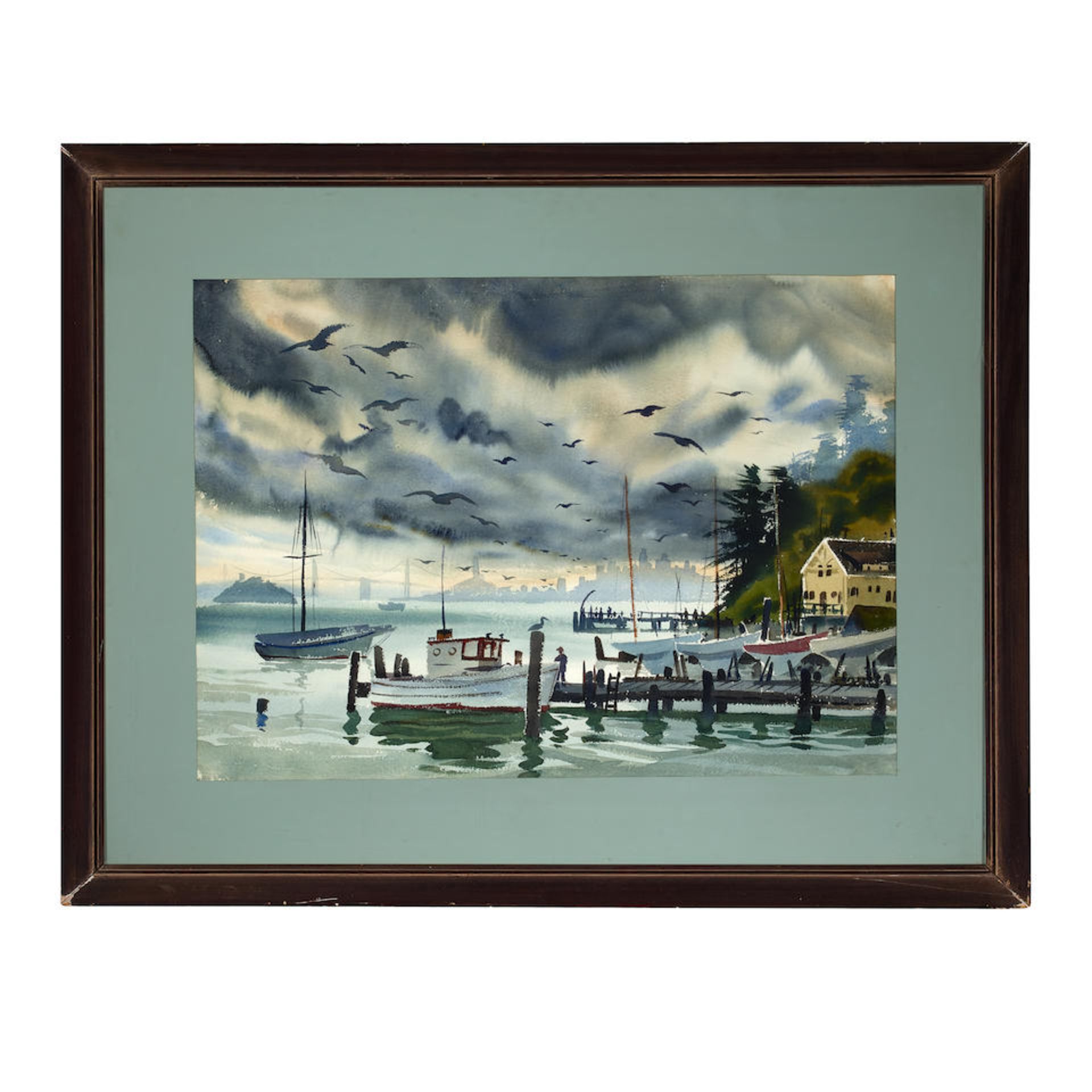 Ralph Hulett (1915-1974) View of San Francisco from Sausalito sight 21 1/2 x 29 3/4 in. framed 3... - Image 2 of 2