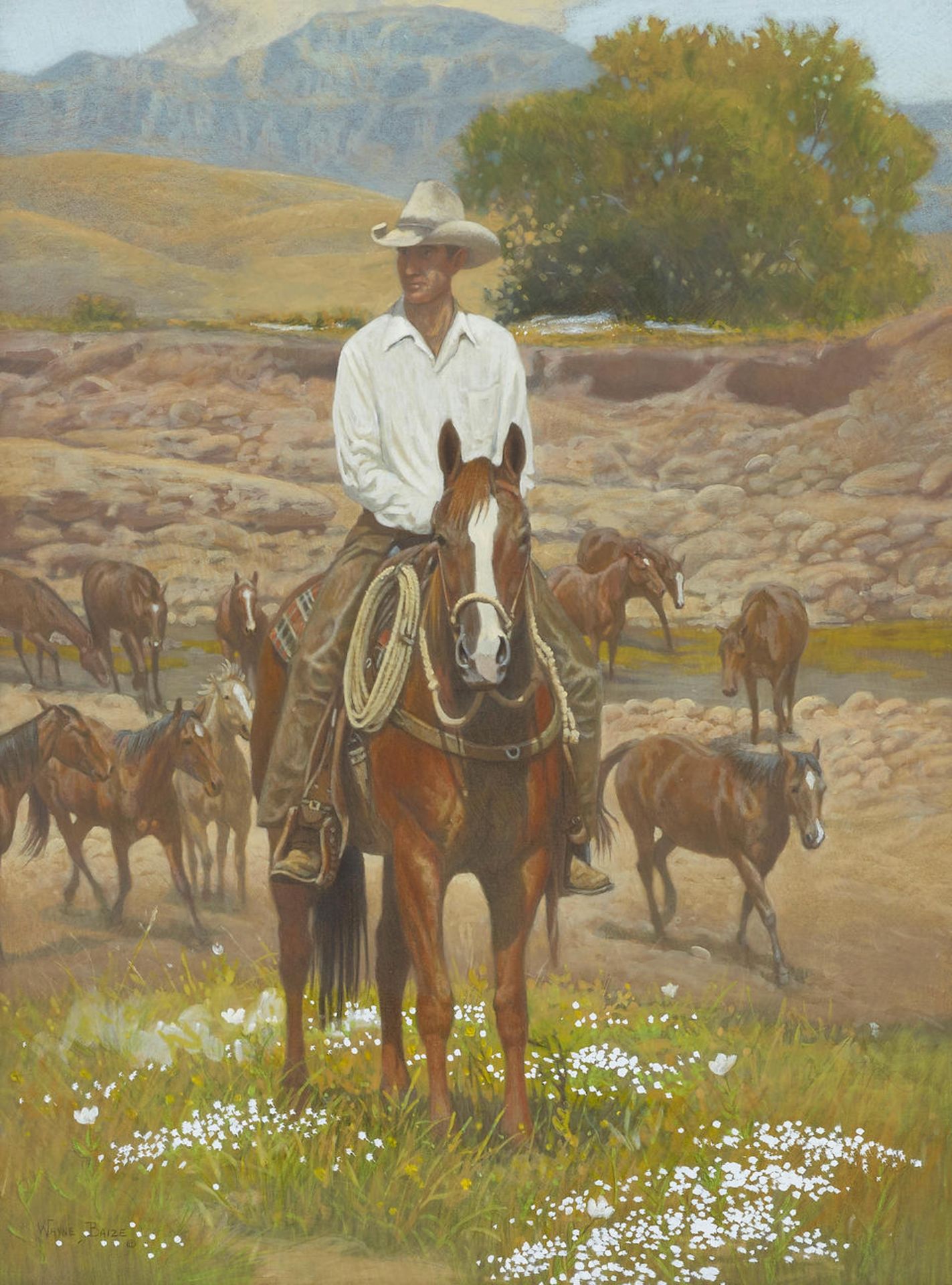 Wayne Baize (born 1943) Spring Fever sight 23 3/4 x 17 3/4 in. framed 36 1/2 x 30 1/2 in.