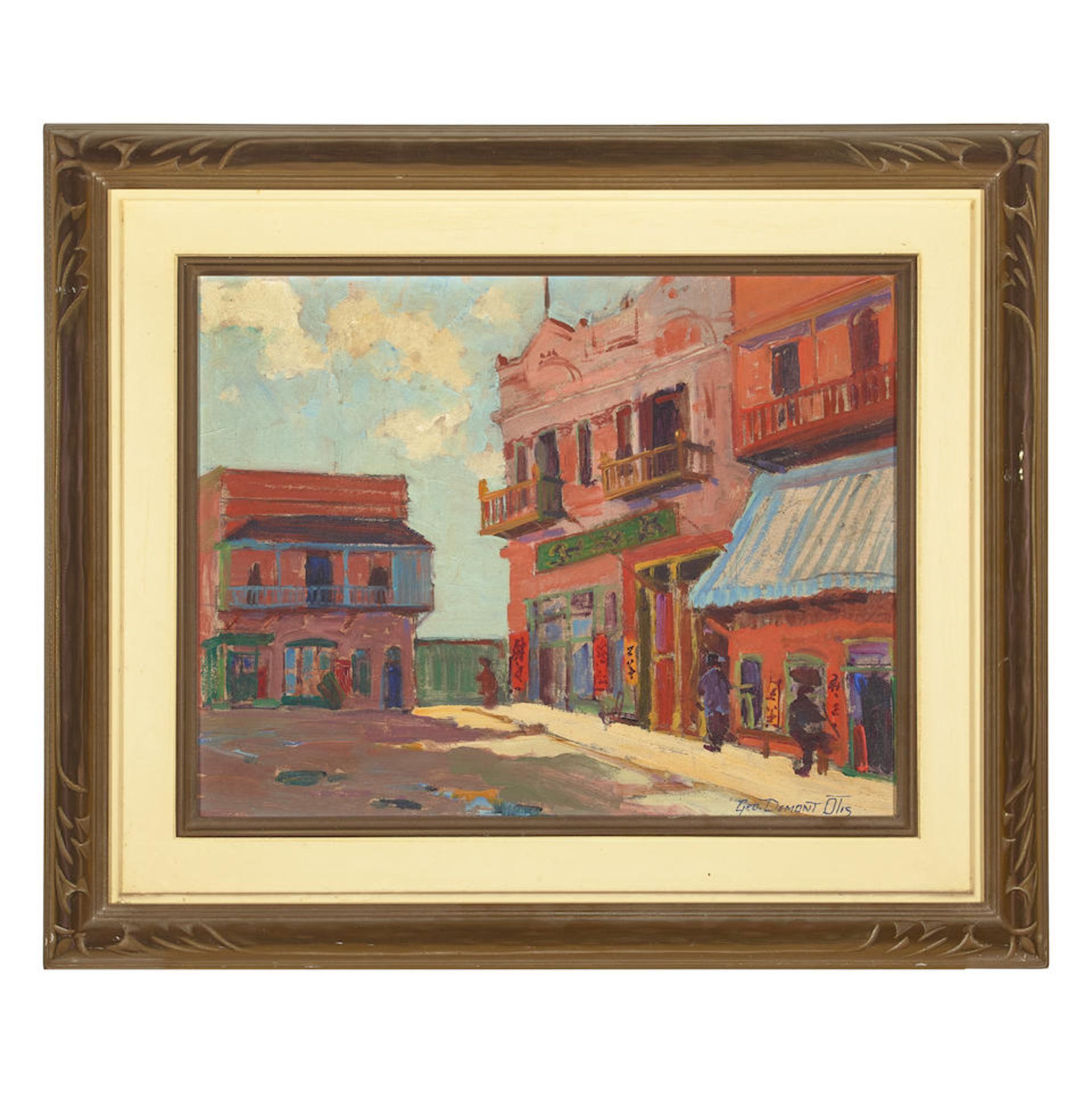George Demont Otis (1879-1962) Street in Chinatown 14 x 18 in. framed 21 x 25 in. - Bild 2 aus 2