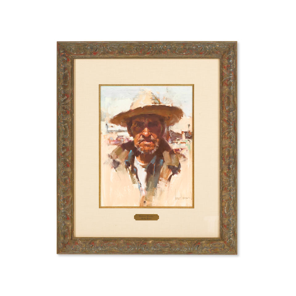 Harley Brown (born 1939) Oaxacan Rancher 14 1/2 x 11 in. framed 26 x 22 in. - Image 2 of 2