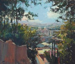 Ken Auster (1949-2016) San Miguel de Allende, Mexico 20 1/2 x 23 1/2 in. framed 29 x 31 in.