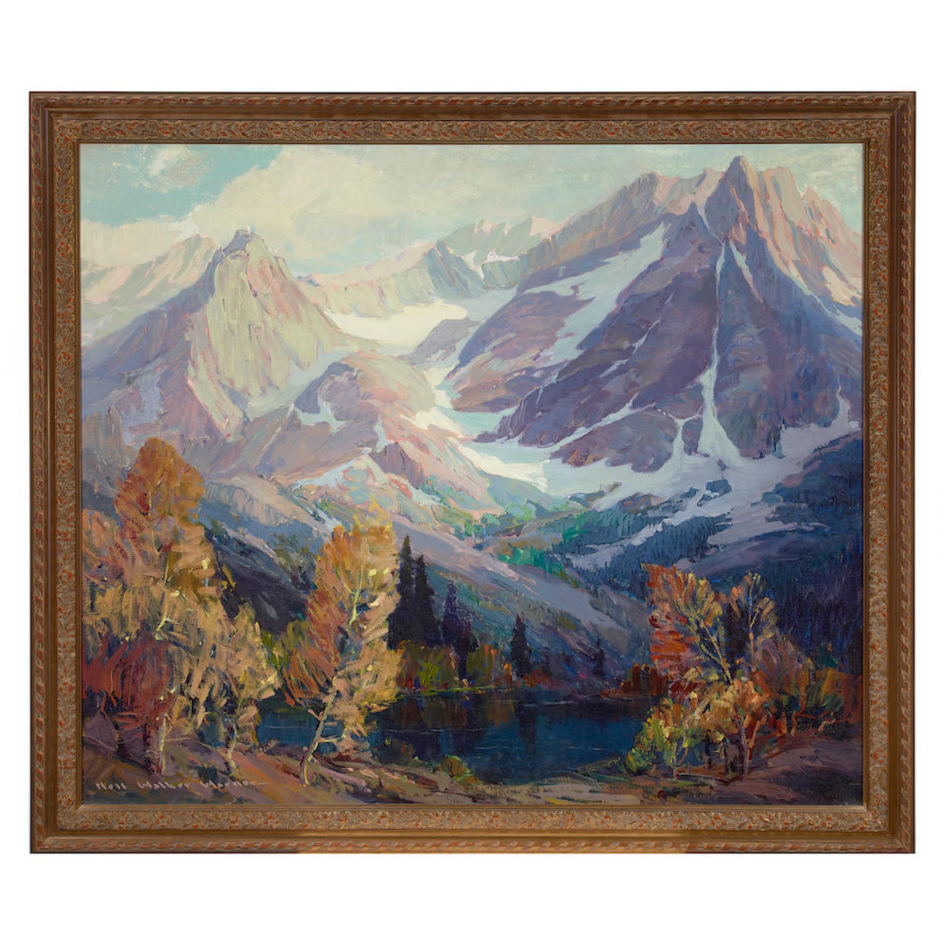 Nell Walker Warner (1891-1970) Sierra Solitude 34 x 40 in. framed 38 3/4 x 44 3/4 in. - Bild 2 aus 2