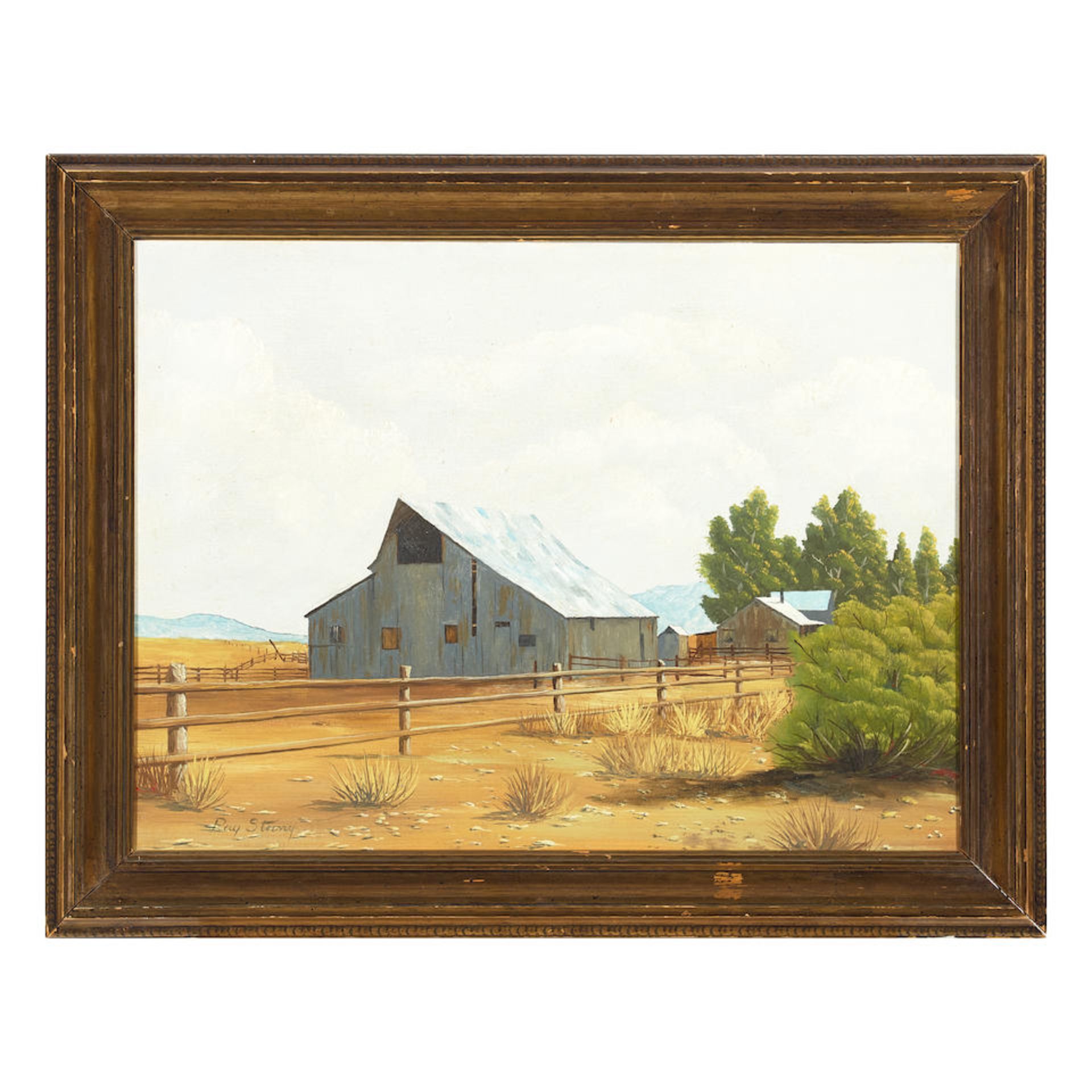 Ray Stanford Strong (1905-2006) San Joaquin Barn 18 x 24 in. framed 23 x 29 in. - Bild 2 aus 2