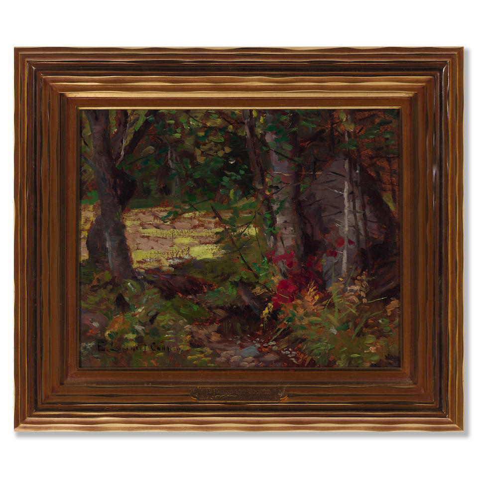Emma Lampert Cooper (1860-1920) The Woods, North Conway (New Hampshire) 8 1/2 x 10 1/2 in. frame... - Image 3 of 3