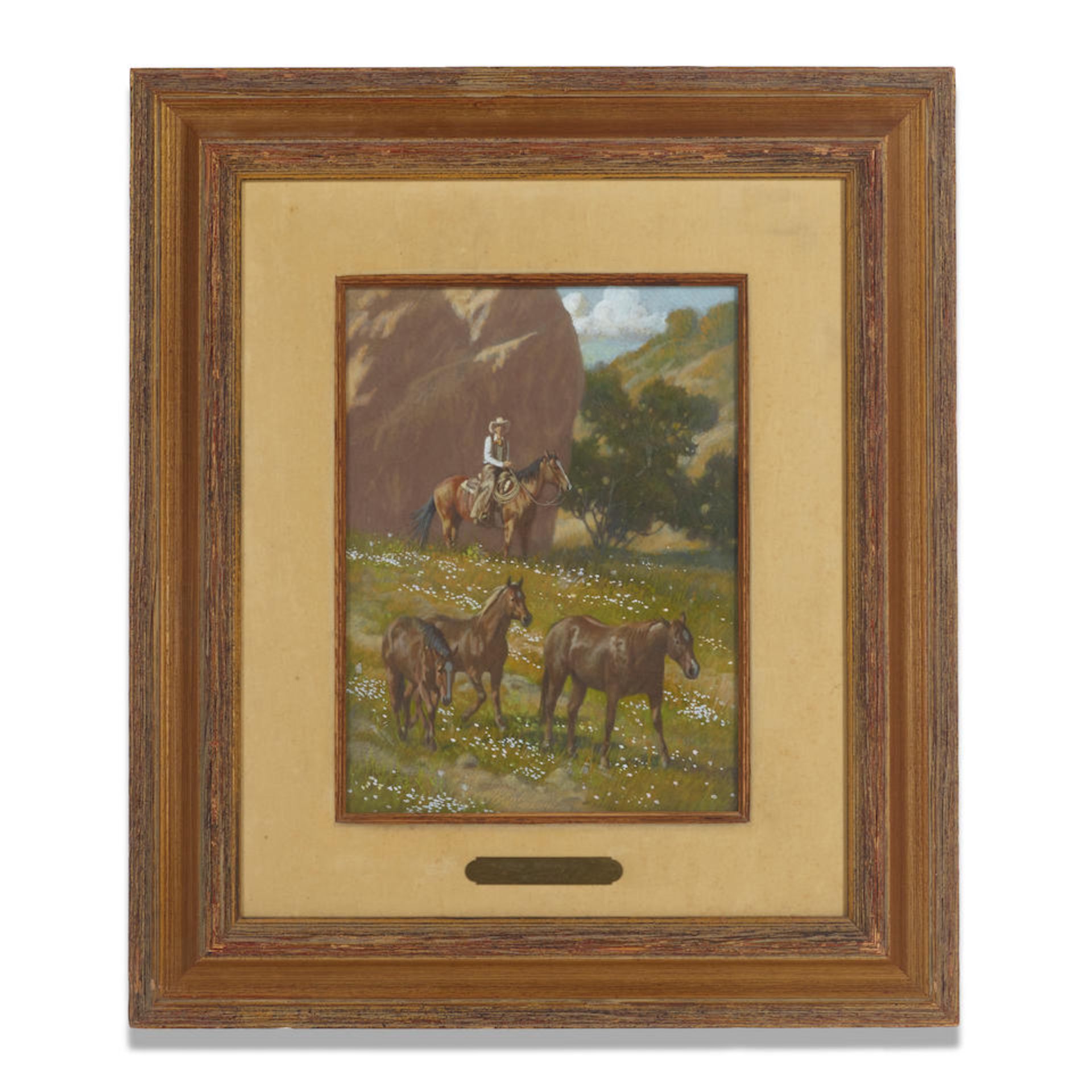 Wayne Baize (born 1943) Day Wrangler sight 12 x 9 in. framed 21 1/2 x 18 1/2 in. - Bild 2 aus 2