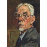Jules Eugene Pages (1867-1946) Self Portrait 8 3/8 x 5 3/4 in. framed 12 x 9 1/2 in.