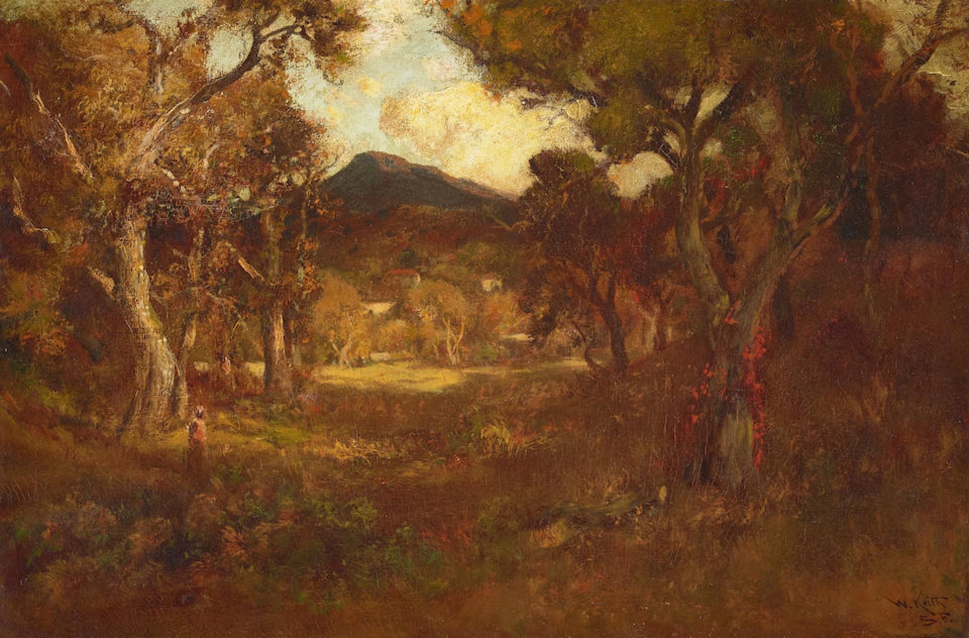 William Keith (1838-1911) Clearing with Mt. Tamalpais Beyond 24 x 36 in. framed 36 x 46 in.