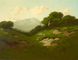 Carl Jonnevold (1856-1955) Rolling Green Hills 20 1/4 x 26 1/4 in. framed 26 1/2 x 32 1/2 in.