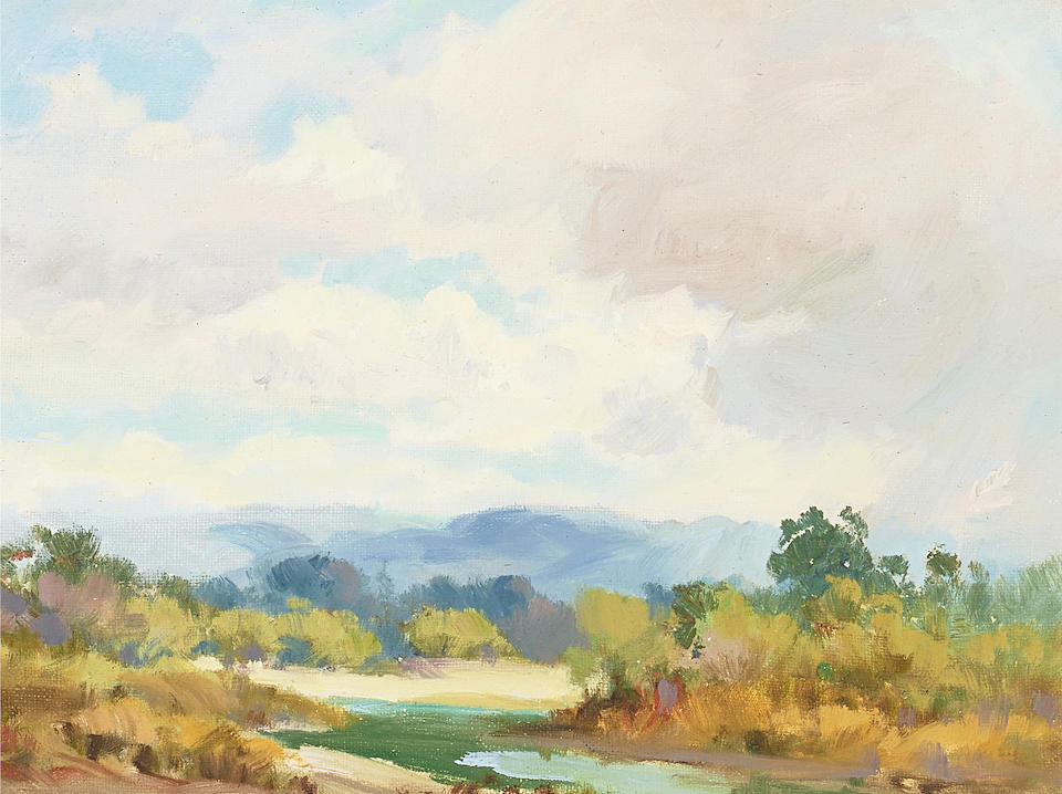 Albert Thomas DeRome (1885-1959) Los Gatos Landscapes (a group of four) each 6 x 8 in. each fram... - Image 7 of 8