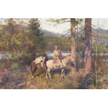 Harry Anderson (1906-1996) Trapper 20 x 30 in. framed 28 3/4 x 39 in.