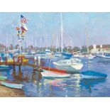 Galena Perova (20th Century) Balboa Bay 14 x 18 in. framed 19 1/2 x 23 1/2 in.