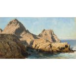Ludmilla Pilat Welch (1867-1925) Farallon Islands 10 1/2 x 19 in. framed 17 x 25 1/2 in.
