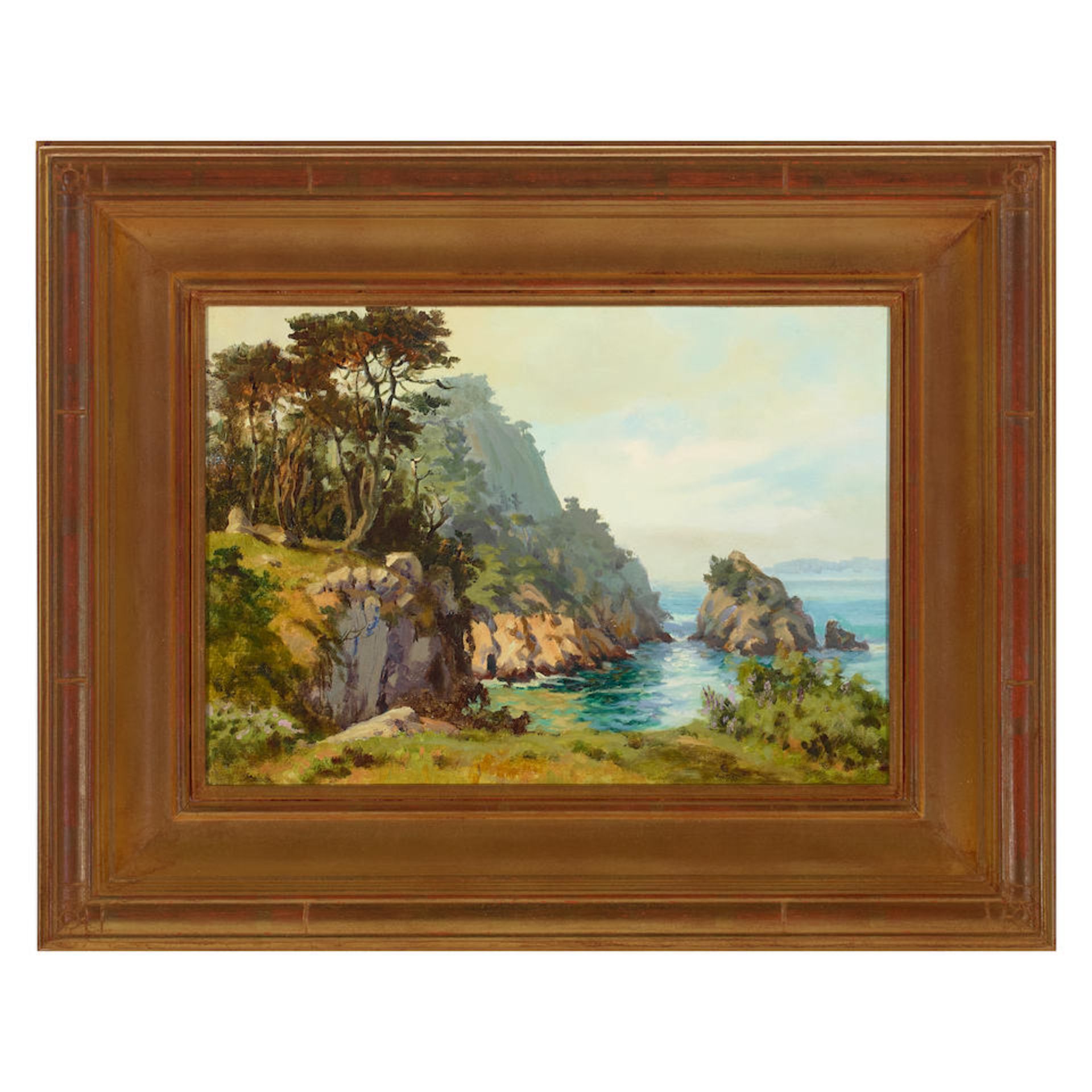 Albert Thomas DeRome (1885-1959) Big Dome (Point Lobos) 10 x 14 in. framed 16 x 20 in. - Image 2 of 2