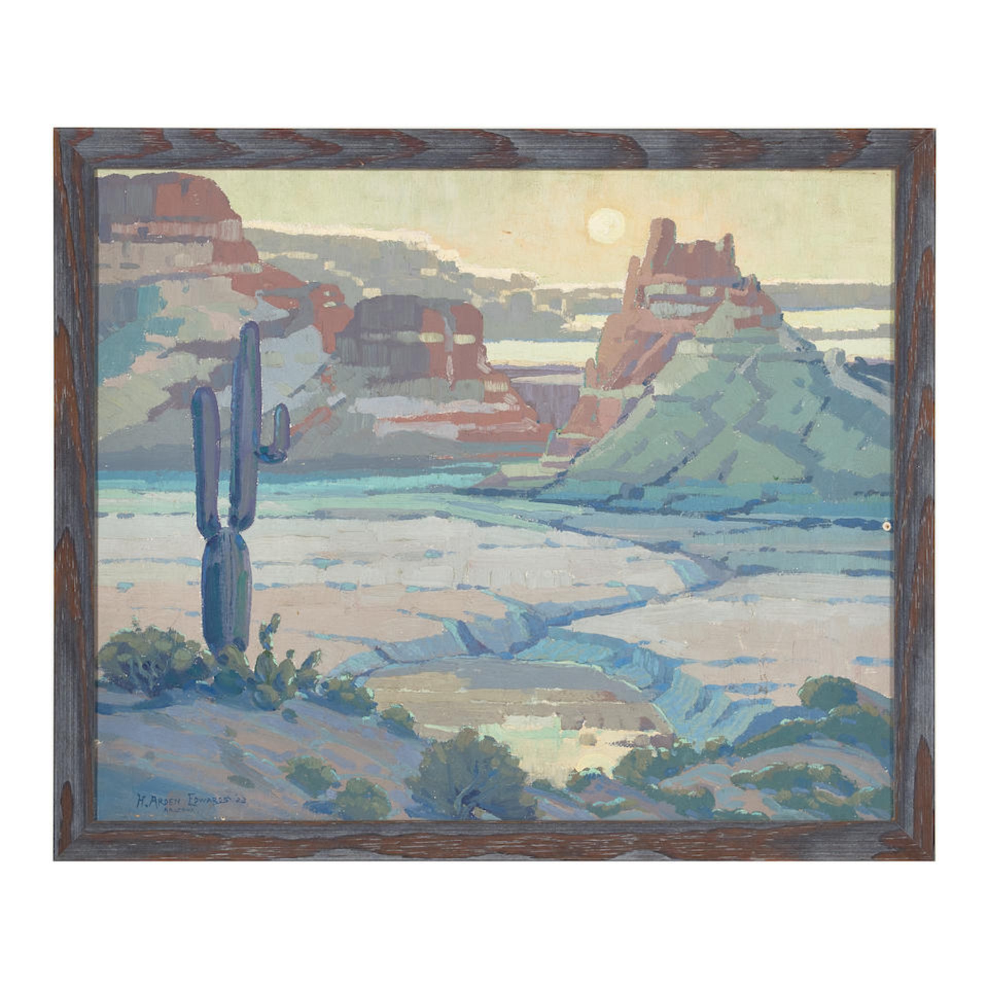 Howard Arden Edwards (1884-1953) Arizona Desert Landscape 16 x 20 in. framed 18 x 21 1/2 in. - Bild 2 aus 2