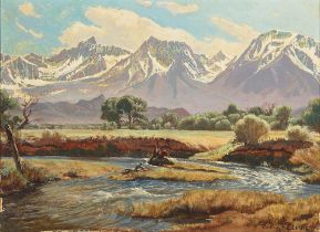 Robert Clunie (1895-1984) Bend in the River (Bishop Creek) 12 x 15 3/4 in. framed 16 x 19 3/4 in.