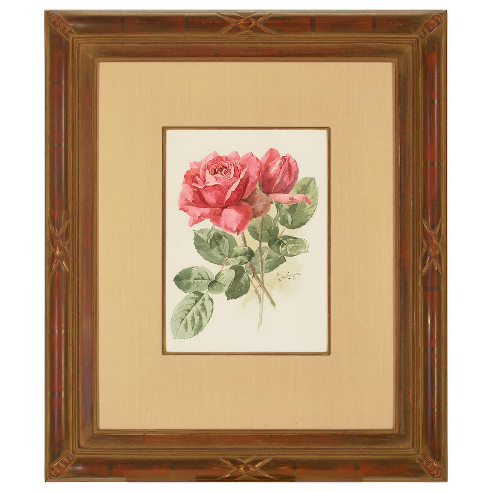 Paul de Longpre (1855-1911) Roses sight 11 x 8 in. framed 23 1/2 x 20 in. - Image 2 of 2