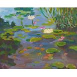 Tom Hoon (20th Century) Waterlilies 8 x 10 in. framed 11 x 13 in.