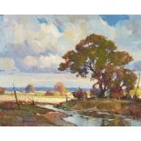 Orrin A. White (1883-1969) Along a River 15 3/4 x 20 in. framed 25 x 29 in.