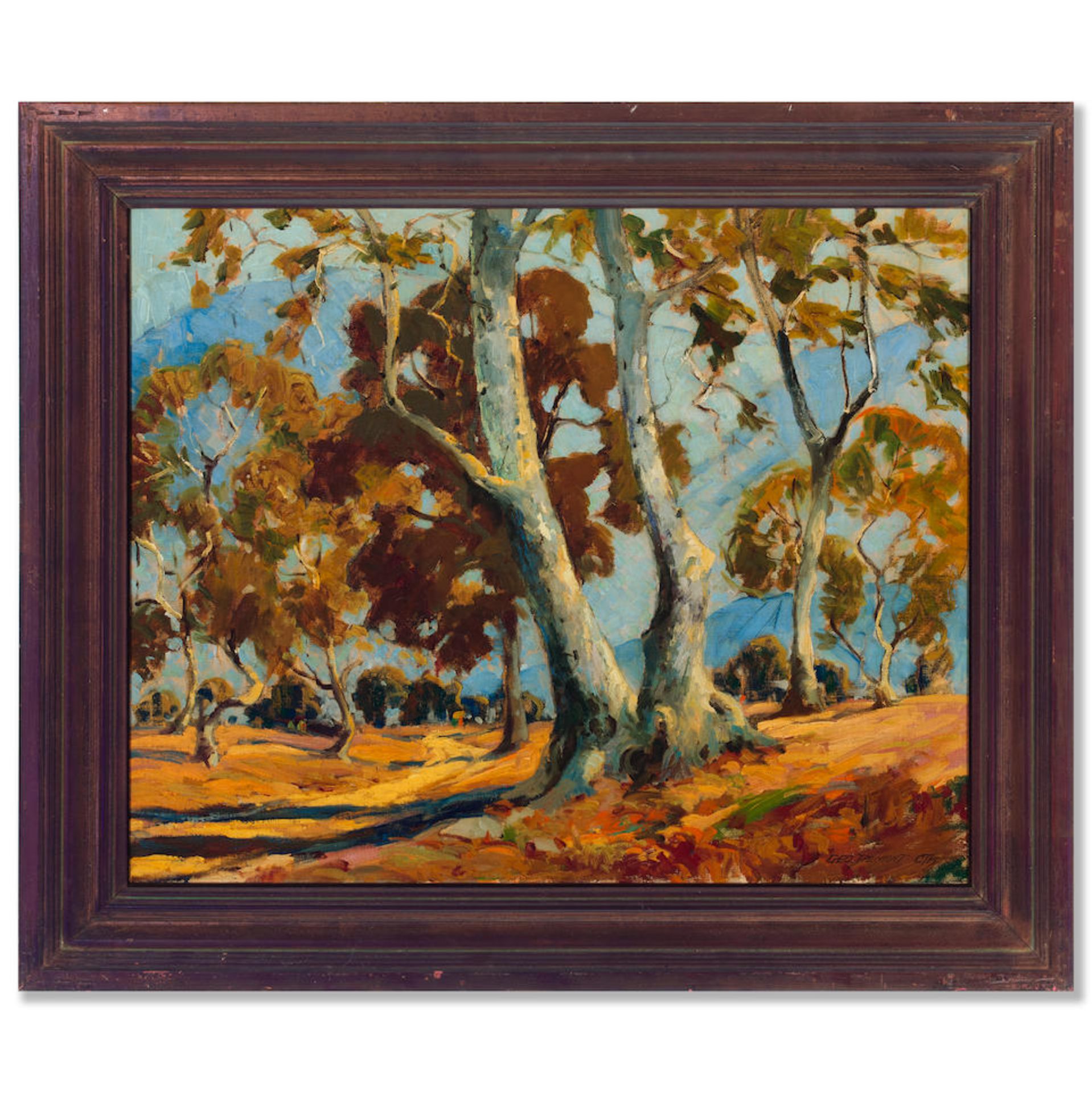 George Demont Otis (1879-1962) Sycamores at El Aliso 24 x 30 in. framed 31 x 37 in. (Painted cir... - Bild 3 aus 3
