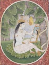 A PRINCESS ADMIRING HERSELF IN A MIRROR KANGRA, CIRCA 1820