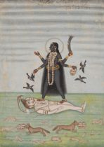 THE GODDESS KALI TRAMPLING ON SHIVA MURSHIDABAD, LATE 18TH CENTURY