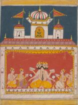 A PAINTING OF BRAHMA CENTRAL INDIA, BUNDELKHAND, CIRCA 1680