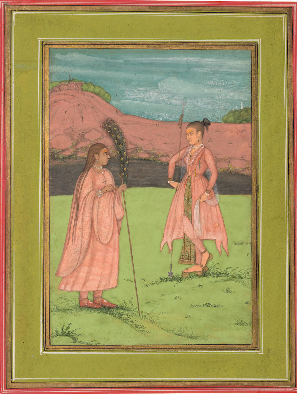 A PRINCE AND YOGINI MEETING IN AN OPEN FIELD BIKANER, CIRCA 1780