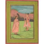 A PRINCE AND YOGINI MEETING IN AN OPEN FIELD BIKANER, CIRCA 1780